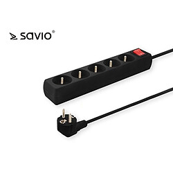 Power strip with anti-surge protection 5 outlets with ground wire, 5m Savio LZ-03