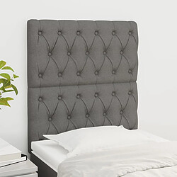 Maison Chic Lot de 2 Têtes de lit design pour chambre - Décoration de lit Gris foncé 80x7x78/88 cm Tissu -MN45161