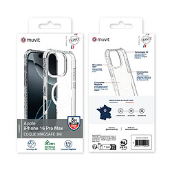 Avis Muvit Coque pour iPhone 16 Pro Max MagSafe Antichocs 3M OFG Technologie 3D Transparent