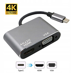 GUPBOO Adaptateur USB-C USB3.1 - Adaptateur VGA HDMI 4K,JL1767