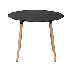 Beliani Table de salle à manger noire 90 cm BOVIO