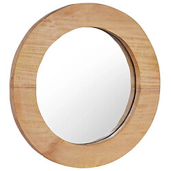 Decoshop26 Miroir mural 40 cm Teck marron clair Rond DEC022828