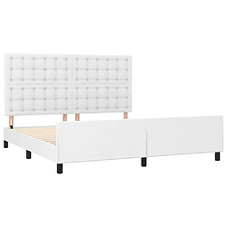 Acheter Maison Chic Lit adulte - Cadre Structure de lit avec tête de lit Contemporain Blanc 180x200 cm Similicuir -MN46191