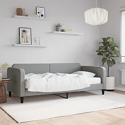 Vidaxl Lit de jour avec matelas gris clair 90x200 cm tissu