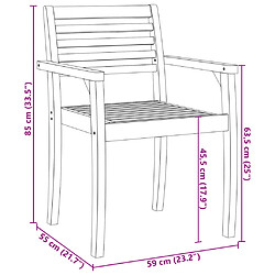 vidaXL Chaises de jardin lot de 8 59x55x85 bois massif d'acacia pas cher