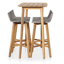 Maison Chic Mobilier à dîner 5 pcs de jardin - Ensemble table et chaises d'extérieur - Salon/Mobilier de jardin classique Bois d'acacia solide -MN72878