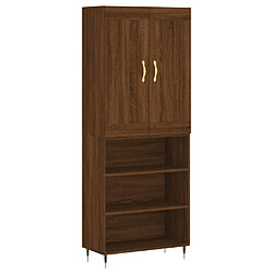 vidaXL Buffet haut Chêne marron 69,5x34x180 cm Bois d'ingénierie