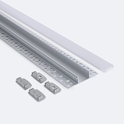 Ledkia Profilé Aluminium Intégration Plâtre/Placo pour Ruban LED jusqu'à 20 mm 2 m