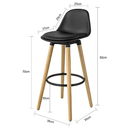 Acheter SoBuy FST70-SCH Tabouret de Bar Tabouret Haut Cuisine avec dossier et repose-pieds