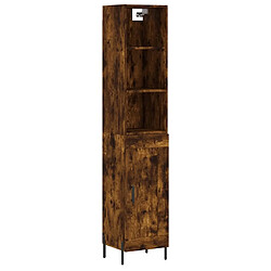 Maison Chic Buffet,Meuble de Rangement,commode pour salon,Cuisine Chêne fumé 34,5x34x180 cm Bois d'ingénierie -MN38496