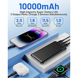 SANAG Batterie Externe 10000Mah, 22.5 W Compact Power Bank Charge Rapide Batterie Portable, Usb C Output & Input Chargeur Externe Avec Affichage Led Pour Iphone Samsung Huawei Xiaomi pas cher