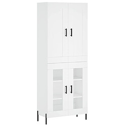 vidaXL Buffet haut Blanc 69,5x34x180 cm Bois d'ingénierie