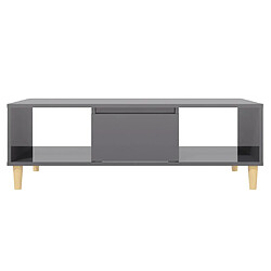 Acheter vidaXL Table basse gris brillant 103,5x60x35 cm bois d'ingénierie