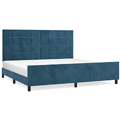 Maison Chic Lit adulte - Cadre Structure de lit avec tête de lit Contemporain Bleu foncé 200x200 cm Velours -MN25337