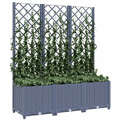 Avis Maison Chic Jardinière,Bac à fleurs avec treillis - pot de fleur Gris foncé 120x40x136 cm PP -GKD40694