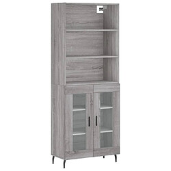 vidaXL Buffet haut Sonoma gris 69,5x34x180 cm Bois d'ingénierie