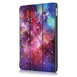 Acheter Etui en PU impression de modèle avec support tri-pliure espace cosmique violet pour votre Apple iPad 10.2 (2019)