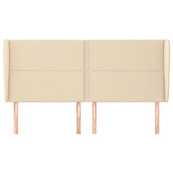 Avis Maison Chic Tête de lit moderne avec oreilles pour chambre - Décoration de lit Crème 183x23x118/128 cm Tissu -MN88257