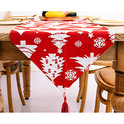 Avis C46 Décorations de Noël Table d'arbre rouge et blanc Table de runner Dress Up Noël Table de vacances Decor de table