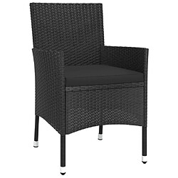 Maison Chic Mobilier à dîner 9 pcs de jardin avec coussins - Ensemble table et chaises d'extérieur - Salon/Mobilier de jardin classique noir résine tressée -MN83447 pas cher