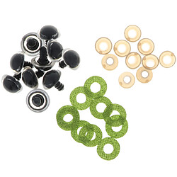 10pcs yeux de jouets de sécurité en plastique + non-tissés paillettes + rondelle 20mm vert clair