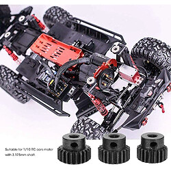 Avis 4 Pièces Pignons 18T 19T 20T 21T 48DP 3,175mm Pignon de Module d’Engrenage d’Arbre pour Moteur Brushless 1 :10 1/10 RC Monster/Buggy/Truck, Couleur Noire