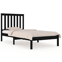 vidaXL Cadre de lit sans matelas noir bois massif