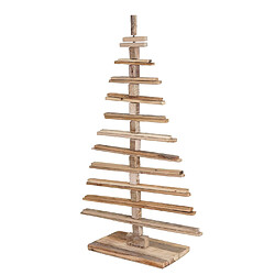 Avis Decoshop26 Sapin de Noël décoratif 3D bois de sapin réglable 130x82x82cm 04_0000954