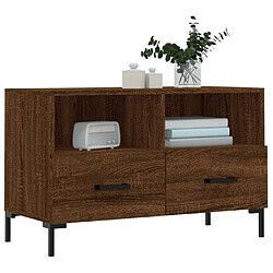 Avis Maison Chic Meuble TV scandinave - Banc TV pour salon Chêne marron 80x36x50 cm Bois d'ingénierie -MN35991