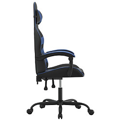 Avis vidaXL Chaise de jeu Noir et bleu Similicuir