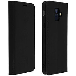 Avizar Etui Samsung Galaxy A6 Housse Cuir Portefeuille Fonction Support - Noir