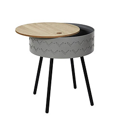 The Home Deco Factory Table d'appoint avec coffre intégré Eugénie gris. pas cher