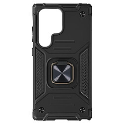 Avizar Coque Antichoc pour Samsung Galaxy S24 Ultra Bague Rotative Support Noir