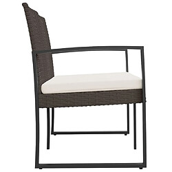 Acheter Maison Chic Banc de jardin à 2 places | Banquette de jardin | Chaise Relax avec coussins marron PP rotin -MN70166