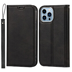 Coque en TPU + PU avec porte-carte et cordon noir pour votre iPhone 13 Pro 6.1 pouces