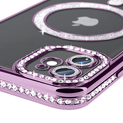 Avis Avizar Coque Diamant pour iPhone 11 Protection MagSafe Contour Strass Violet