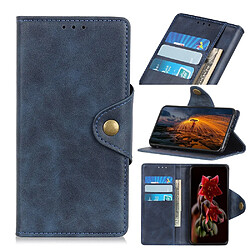 Etui en PU fermoir magnétique en laiton bleu pour votre Apple iPhone 12 Max/12 Pro 6.1 pouces