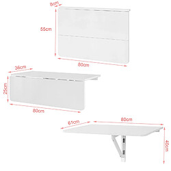 Sobuy Table murale rabattable - Blanc