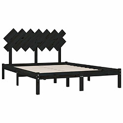 Acheter Maison Chic Lit adulte - Lit simple Cadre de lit,Structure du lit Contemporain Noir 140x190 cm Bois massif -MN31858