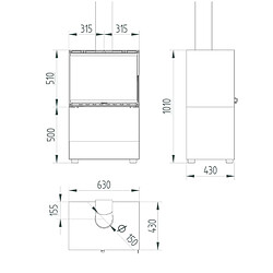 Acheter Interstoves POÊLE À BOIS MATTEO 10 | BÛCHES 50CM - Noir