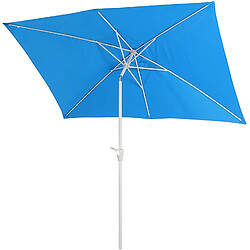 Decoshop26 Parasol de jardin 2x3m rectangulaire inclinable polyester/aluminium 4,5kg bleu 04_0003890