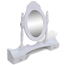 Helloshop26 Coiffeuse 93 x 39 x 74,5 cm avec miroir et tabouret 7 tiroirs blanc 02_0021269 pas cher