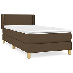 vidaXL Sommier à lattes de lit avec matelas Marron foncé 90x200 cm