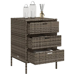 Acheter vidaXL Armoire de rangement de jardin et 3 tiroirs gris résine tressée