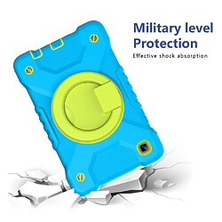 Coque en TPU + silicone avec béquille et bandoulière bleu/herbe verte pour votre Samsung Galaxy Tab A7 Lite 8.7 pouces