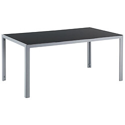 Beliani Table de jardin 160 x 90 cm Verre Noir CATANIA