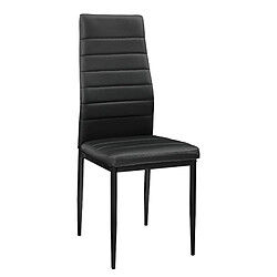 Decoshop26 6 x chaises de salle à manger cuisine avec rembourrage cuir synthétique noir 03_0000287