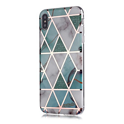 Coque en TPU motif marbre or rose imd blanc/cyan pour votre Apple iPhone XS/X 5.8 pouces