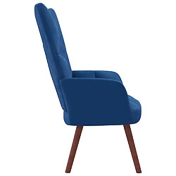 Avis vidaXL Chaise de relaxation Bleu Velours