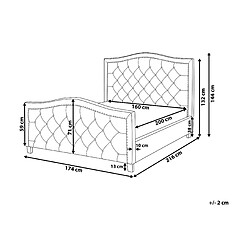 Avis Beliani Lit double en tissu beige 160 x 200 cm AUREL